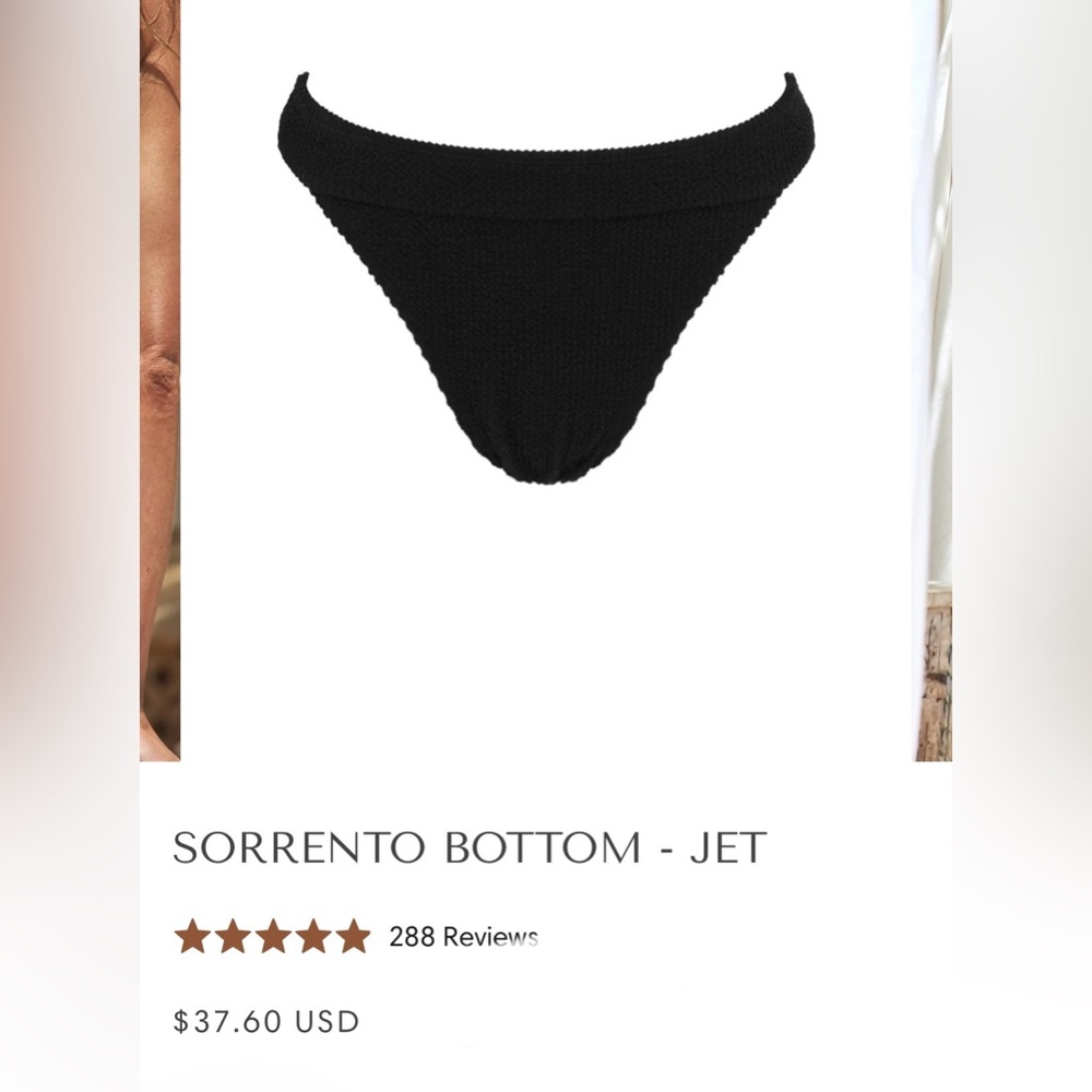 Somefield Swim- Sorrento Swim Bottom- Jet Black- XL